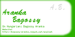 aranka bagossy business card